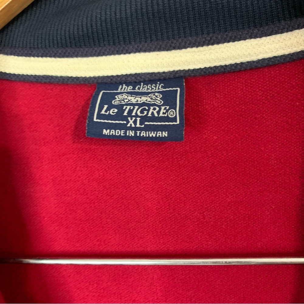 LE TIGRE Navy & Maroon Preppy Zip Jacket Sz XL - Picture 6 of 6